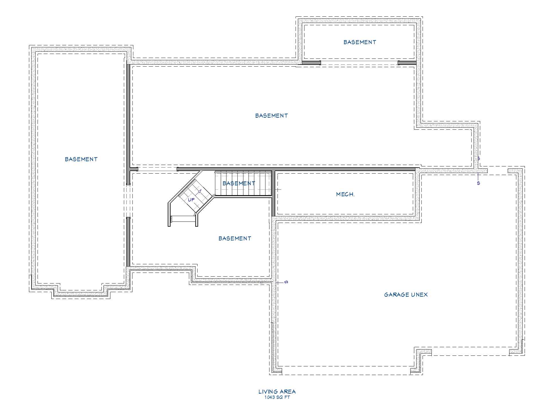 Basement floor plan for The Rock Hardy Homes concept